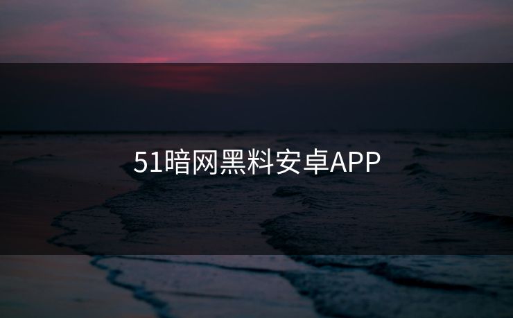 51暗网黑料安卓APP