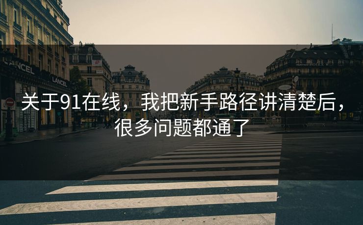 关于91在线，我把新手路径讲清楚后，很多问题都通了