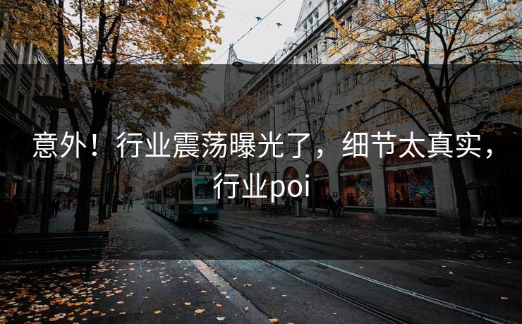 意外！行业震荡曝光了，细节太真实，行业poi
